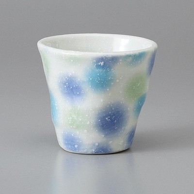 Mino Ware Gray Sencha Japanese Green Tea Cup Blue Slip Glazed Teacup Japan 130ml