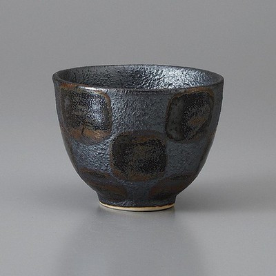 Mino Ware Gray Sencha Japanese Green Tea Cup Black Crystal Flared 160ml Japan