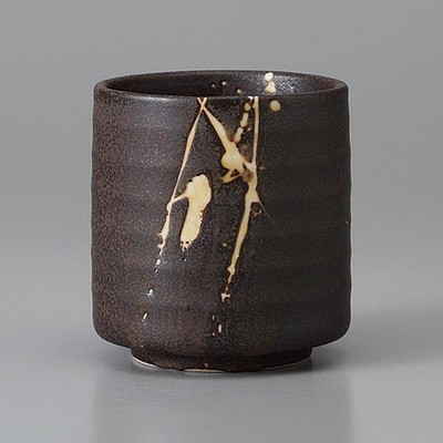Sushi Yunomi Japanese Large Green tea cup Black Crystal Glaze 260ml Japan