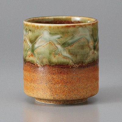 Sushi Yunomi Japanese Large Green tea cup Brushed Lattice 260ml Japan