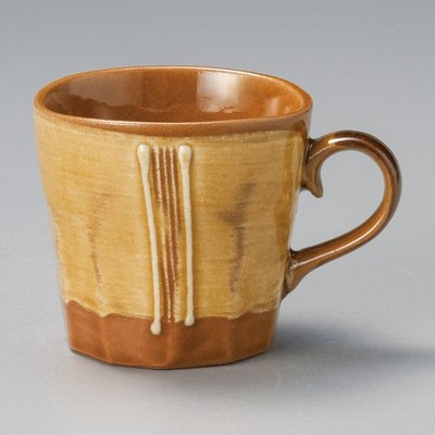 Mino ware Japanese Ceramic Mug Coffee Tea cup Yohen Glaze Yellow 300ml Japan