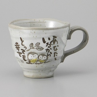 Mino ware Japanese Ceramic Mug Coffee Tea cup Fukuro Owl Mug 260ml Japan