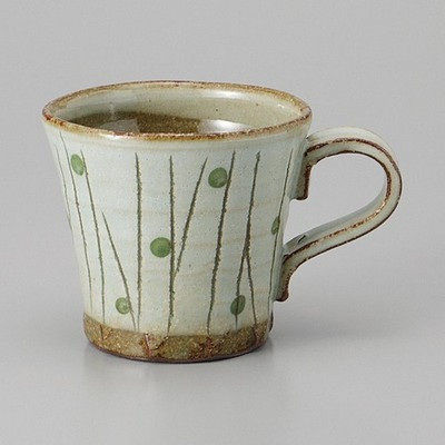 Mino ware Japanese Ceramic Mug Coffee Tea cup Chamfered Tree Grove Large 350ml