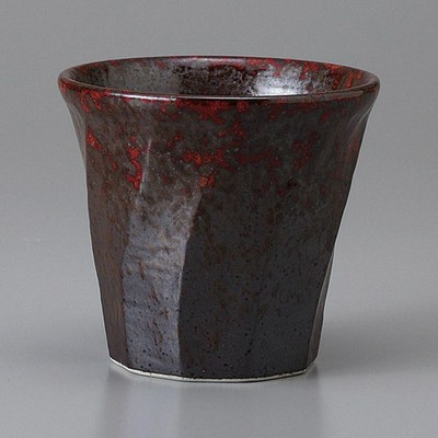 Made in Japan Mino Ware Vermilion Twisted Rock Glass 260ml