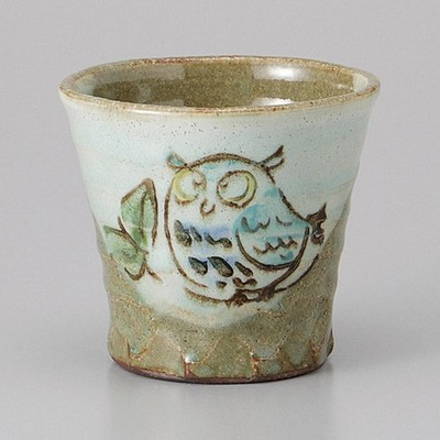 Made in Japan Mino Ware Owl Faceted Free Cup 300ml