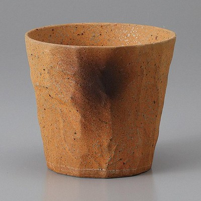 Red Shigaraki Hammered Rock Glass 310 ml Mino Ware Japanese Tableware Japan