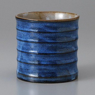 Gray Ash Glaze Gosu Carved Rock Glass 200 ml Mino Ware Japanese Tableware Japan