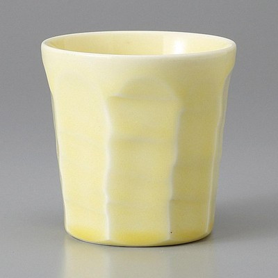 Mino Ware Made in Japan Pastel Yellow Rock Glass 250 ml Japanese Tableware