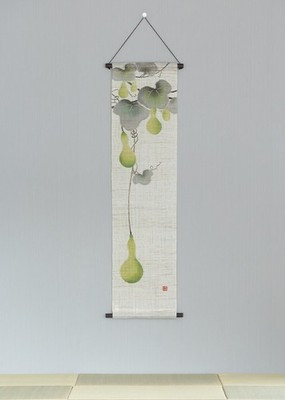 Kyoto Wall Hanging Tapestry Handpainted Linen Hand-Painted Tapestry Six Gourds