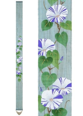 Kyoto Wall Hanging Tapestry Handpainted Linen Edo Elegance Summer Japan