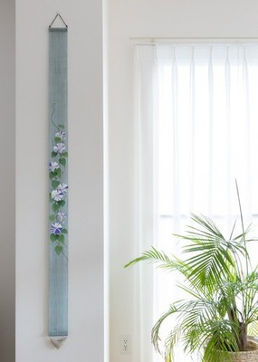 Kyoto Wall Hanging Tapestry Handpainted Linen Edo Elegance Summer Japan