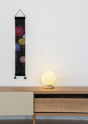 Kyoto Wall Hanging Mini Tapestry Handpainted LinenFireworks Summer Japan
