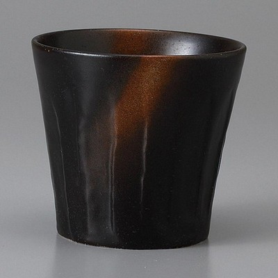 Japanese Mino Ware Bizen Faceted Rock Glass 290ml Ceramic Whiskey Tumbler