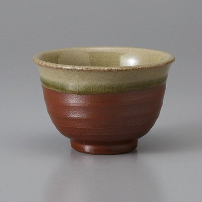 Mino Ware Sencha Yunomi Japanese Green Tea Cup Giyaman Rust-Accent 170ml Japan