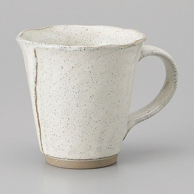 Mino ware Japanese Ceramic Mug Coffee Tea cup Black pottery Kohiki White 260ml