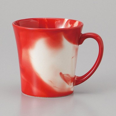 Mino ware Japanese Ceramic Mug Coffee Tea cup Marble Red glaze 280ml Japan