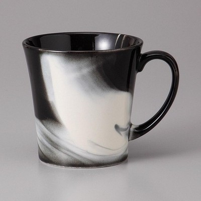 Mino ware Japanese Ceramic Mug Coffee Tea cup Marble Black glaze 280ml Japan