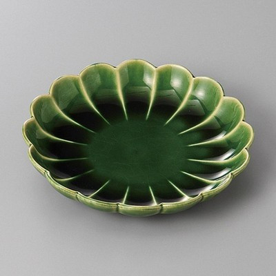 Japanese Seto Oribe Chrysanthemum Side Plate 6.3" Ceramic Dishwasher Safe