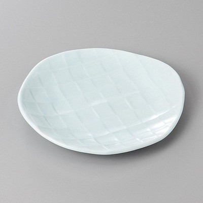 Japanese Seto Celadon Fruit Plate 6.4" Irregular Ceramic Dish Dishwasher Safe