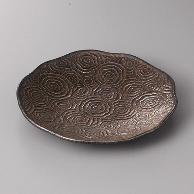 Japanese Mino Gold Crystal Swirl Dinner Plate 7.2" Ceramic Made in Japan
