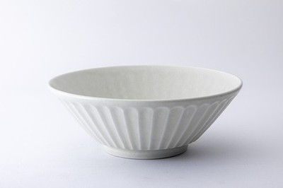 Mino Ware Sogi-Style Ramen Noodle Bowl Mat White Cut away Made in Japan