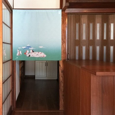 Noren Japanese door curtain tapestry 85x90cm Polyester Kuniyoshi Goldfish Bath