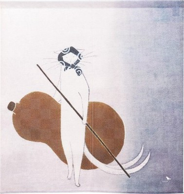 Noren Japanese door curtain tapestry 85x90cm Polyester Gourd & Nekomata