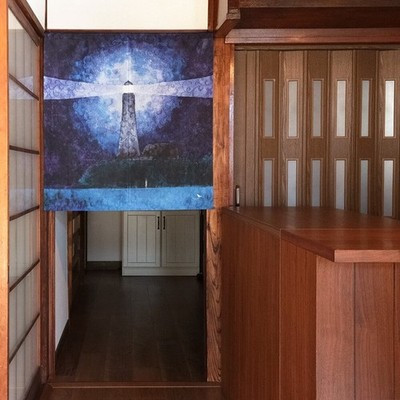 Noren Japanese door curtain tapestry 85x90cm Polyester Lighthouse