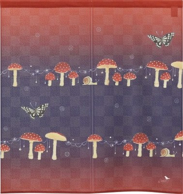 Noren Japanese door curtain tapestry 85x90cm Polyester Fly Agaric Mushroom Japan