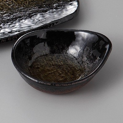 Seto Ware Black Green Glazed Tonsui Hot Pot Serving Bowl 12.7cm Japan