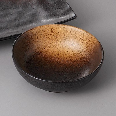 Mino Ware Bizen Style Golden Brown Square Bowl Japanese Ceramic Dish Japan