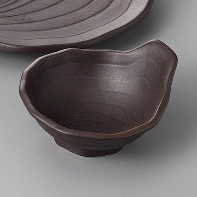 Mino Ware Bizen Style Wood Grain Tonsui Japanese Hot Pot Serving Bowl Japan