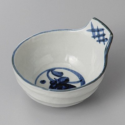 Mino ware Japan Gosu Blue Floral Tonsui Bowl Large 12cm Hot Pot Dipping Dish