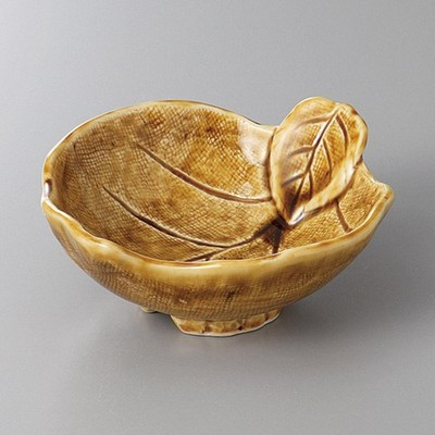 Japanese Seto Ware Yellow Ceramic Tonsui Bowl Hot Pot Dipping Sauce Dish 13cm