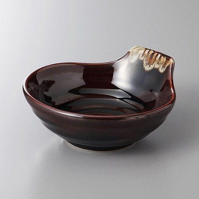 Japanese Mino Ware Tenmoku White Flow Tonsui Bowl Hot Pot Dipping Dish 12.3cm