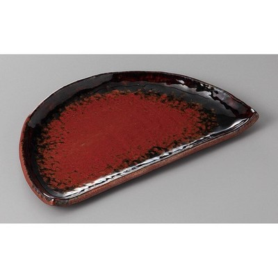 Japanese Seto Ware Minori Half Moon Grilled Fish Sushi Serving Plate 21cm