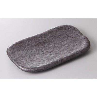 Japanese Black Stone Garden Rectangular Sushi Sashimi Serving Plate 22.1cm