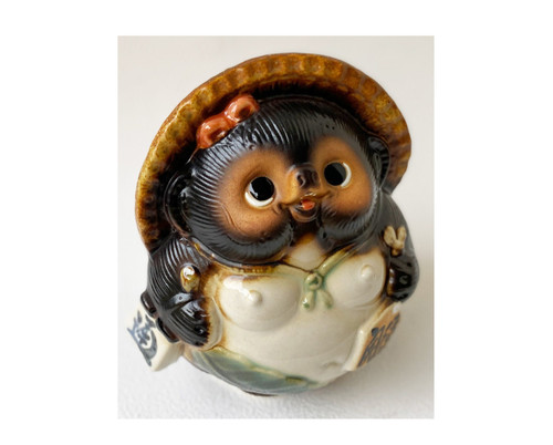 Onegai Tanuki Female Japanese Raccoon Dog Shigaraki yaki Happy from Japan