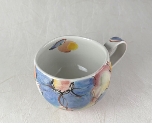Kutani yaki Japanese Mug Tea Coffee cup Hand painted Dance in the wind japan