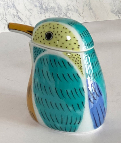 Arita yaki ware Japan Soy Sauce refers pot Kawasemi Kingfisher Bird motif new
