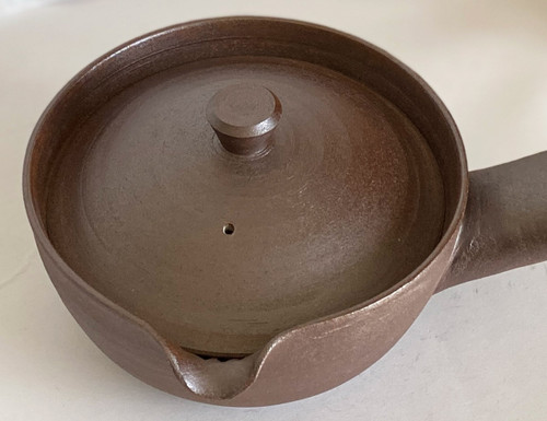 Kyusu Kyo Kiyomizu yaki Tea pot Yakishime Inside White Glaze Handcraft Japan
