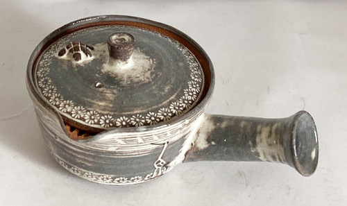 Kyusu Kyo Kiyomizu yakiJapanese tea pot Kohiki Crane and Turtle 240ml Japan