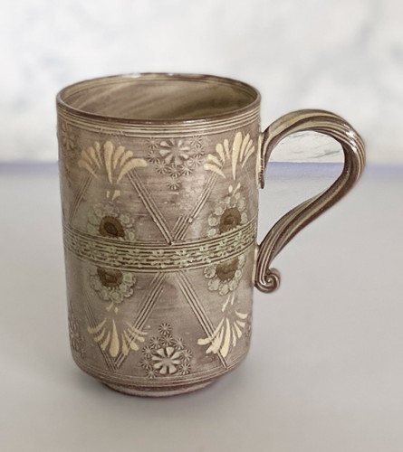 Kyo Kiyomizu yaki ware Mug Cofee Tea Cup Handcraft Made in Japan diamond-shaped