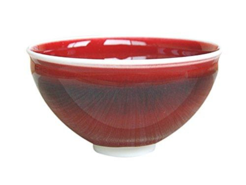 CHAWAN japanese green tea bowl ARITA ware yaki RED kiin SHINEMON made in japan