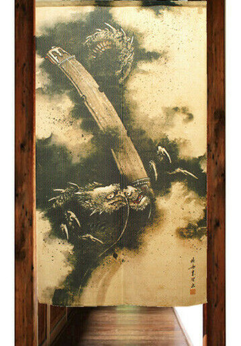 Noren Tapestry Hang door curtain Katsushika Hokusai Gyokushi Dankin japan