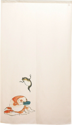 Noren Tapestry door curtain Utagawa Kuniyoshi Beige Kingyo Goldfish Japan