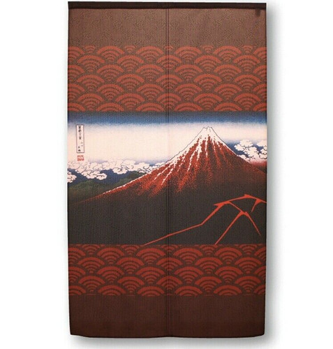 Noren Tapestry Hang door curtain Hokusai RedRainstorm Beneath the Summit japan