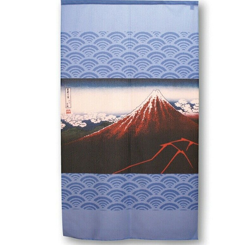 Noren Tapestry Hang door curtain Hokusai BlueRainstorm Beneath the Summit japan