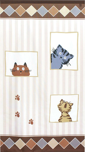 Noren Tapestry Japanese Hanging door curtain Cat Neko Japan 3 Cats Hello Japan