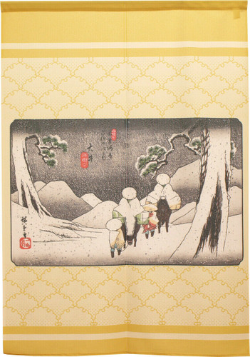Noren Tapestry door curtain Utagawa Hiroshige Japan Ohi Snow Winter 120x85
